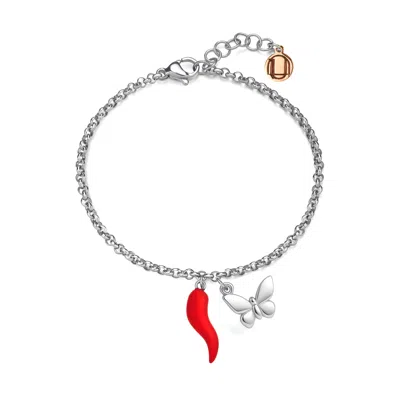 Unaloe Women's Gold Silver Lucky Charm Bracelet