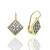 Unaloe Women's Gold / Silver Square Stud Earrings In Gold And Sterling Silver With Diamond