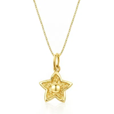 Unaloe Women's Gold Vermeil Sea Anemone Necklace – Sculptural Ocean Life Pendant, Organic Marine Form Fine 