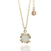 Unaloe Women's Gold / White Ribes Necklace In Sterling Silver, Gold Plated With Natural Pearl In Multi