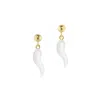 Unaloe Women's Gold / White Silver Earrings With Gold-plated White Horn Pendant In Multi