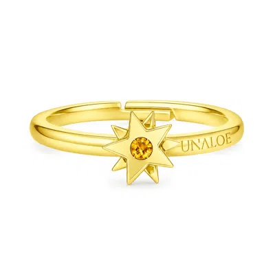 Unaloe Women's Gold / Yellow Yellow Quartz Star Statement Ring – Gold Vermeil In Gold/yellow