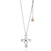 Unaloe Women's Green Soul Cross Silver Necklace With Emerald