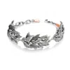 Unaloe Women's Leaf Bracelet In Sterling Silver – Handcrafted In Italy Amazonia Botanical Cuff In Silver