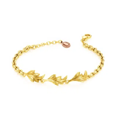 Unaloe Women's Lilium Leaves Bracelet In Gold Vermeil – Handmade Italian Nature-inspired Jewelry