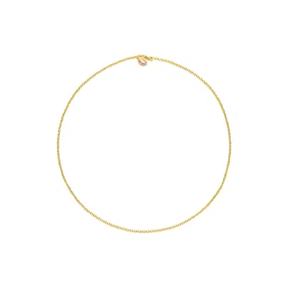 Unaloe Women's Luminous Necklace In Sterling Silver- Gold Plated– Forty Cm Chain