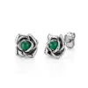Unaloe Women's Magnifica Lobe Earrings Sterling Silver With Emerald Stones In Silver