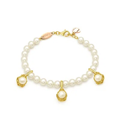 Unaloe Women's Natural Pearl Bracelet Gold Plated With Bud Charms – Essence Of Nature