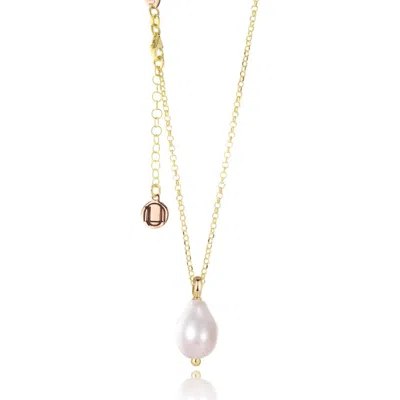 Unaloe Women's Necklace Sterling Silver Gold-plated  With Baroque Pearl Pendant