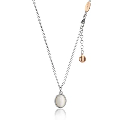 Unaloe Women's Necklace Sterling Silver With Mother Of Pearl Pendant