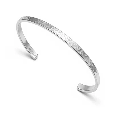 Unaloe Women's Open Sterling Silver Rigid Bangle With Small Hammered Band – Jewelry For Women