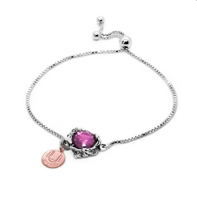 Unaloe Women's Pink / Silver Bracelet Coleus Silver With Pink Zirconia In Multi