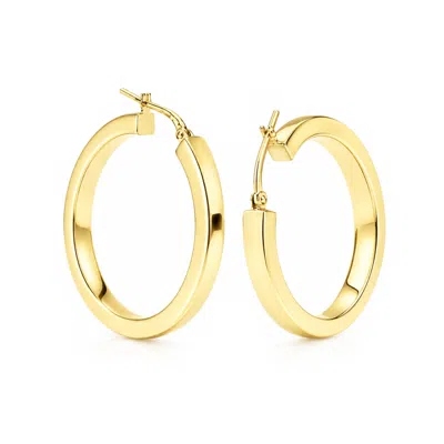 Unaloe Women's Polished Gold Plated Chunky Hoop Earrings