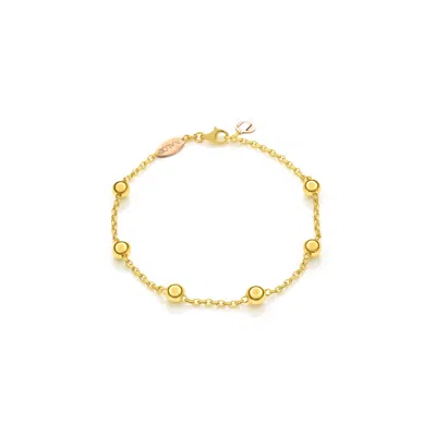 Unaloe Women's Precious Light Bracelet In Sterling Silver Gold-plated– Six Sparkling Silver Spheres