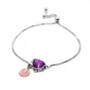Unaloe Women's Purple / Silver Bracelet Coleus Silver With Violet Zirconia In Multi