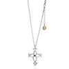 Unaloe Women's Red Soul Cross Silver Necklace With Ruby