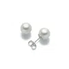 Unaloe Women's Refined  Eighteen K White Gold Stud Earrings With Natural Freshwater Pearls - Enduring Elega