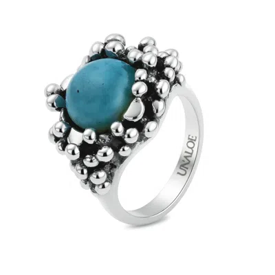 Unaloe Women's Ribes Silver Ring With Natural Amazzonite