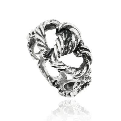 Unaloe Women's Ring With Interwoven Hearts In Sterling Silver