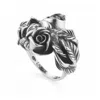 Unaloe Women's Rose Ring By  – Handmade Burnished Sterling Silver- Seductive Emotions In Silver