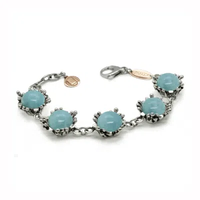 Unaloe Women's Silver / Blue Bracelet Ribes Sterling Silver With Natural Amazonite In Multi