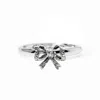 Unaloe Women's Silver Bow Ring With Segmented Details