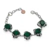 Unaloe Women's Silver / Green Bracelet Coleus Ovalis Silver With Green Zirconia In Multi