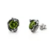 Unaloe Women's Silver / Green Coleus Circulus  Earrings Silver With Pea Zirconia In Multi