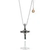 Unaloe Women's Silver / Green Mystic Cross Silver Necklace With Emerald