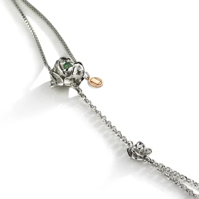 Unaloe Women's Silver / Green Rocks Hand-kissed Silver With Natural Emerald In Multi