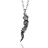 Unaloe Women's Silver / Green Sterling Silver Necklace With Goddess Of Fortune With Natural Emerald