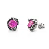 Unaloe Women's Silver / Pink Coleus Circulus  Earrings Silver With Pink Zirconia In Multi