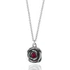 Unaloe Women's Silver / Red Blackstar Necklace Silver With Natural Ruby In Multi