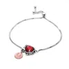 Unaloe Women's Silver / Red Bracelet Coleus Silver With Red Zirconia In Multi
