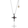 Unaloe Women's Silver / Red Cross Celestial Pendant Necklace Natural Ruby