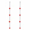 Unaloe Women's Silver / Red Dangling Earrings In Sterling Silver With Natural Coral Beads