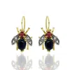 Unaloe Women's Silver / Red / Gold Gold And Sterling Silver Earrings With Natural Gemstones In Spired By Th
