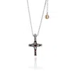 Unaloe Women's Silver / Red Mystic Cross Silver Necklace With Ruby