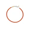 Unaloe Women's Silver / Red Natural Red Coral Bracelet With Small Round Beads And  Sterling Silver Clasp