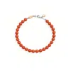 Unaloe Women's Silver / Red Red Coral And Sterling Silver Bracelet