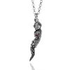 Unaloe Women's Silver / Red Sterling Silver Necklace With Goddess Of Fortune With Natural Ruby