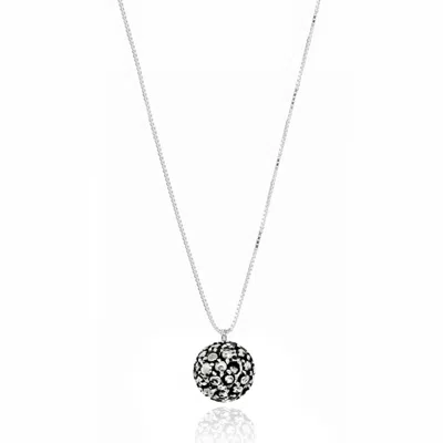 Unaloe Women's Silver Sterling Sphere Necklace With Intricate Engravings