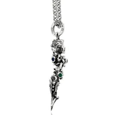 Unaloe Women's Silver The Horn Of Fortune: Italian Craftsmanship With Precious Gemstones
