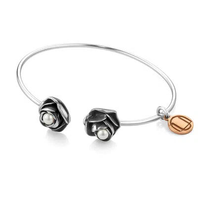 Unaloe Women's Silver / White Minimal Sterling Silver Bracelet Rocks With Pearl – Timeless Handmade Italian