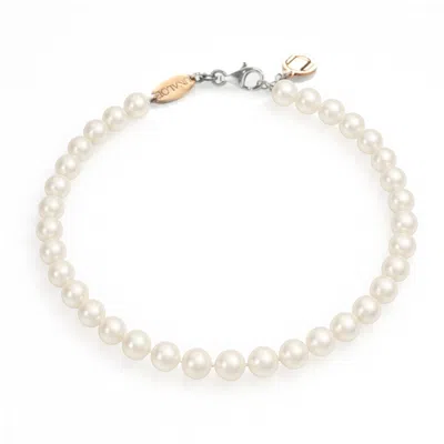 Unaloe Women's Silver / White Natural Pearl Necklace In Sterling Silver In Multi