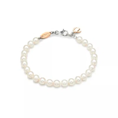 Unaloe Women's Silver / White Natural Pearl Strand Bracelet In Sterling Silver In Multi