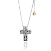 Unaloe Women's Silver / White Sacred Cross Silver Necklace With Natural Stone