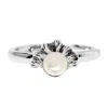 Unaloe Women's Silver / White Sterling Silver Oceania With Pearl Ring