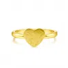 Unaloe Women's Small Hammered Heart Ring In Sterling Silver With Gold Plated Adjustable -  Minimal Lo In Gold