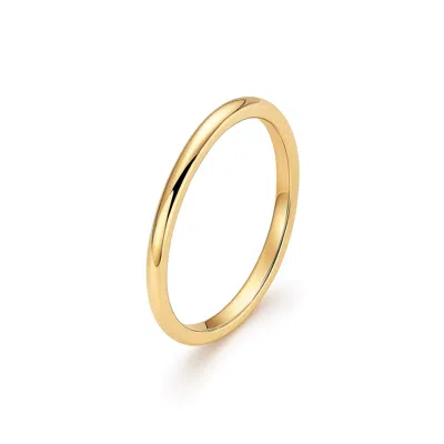 Unaloe Women's Smooth Sterling Silver Band With Gold Plating: Elegant Simplicity